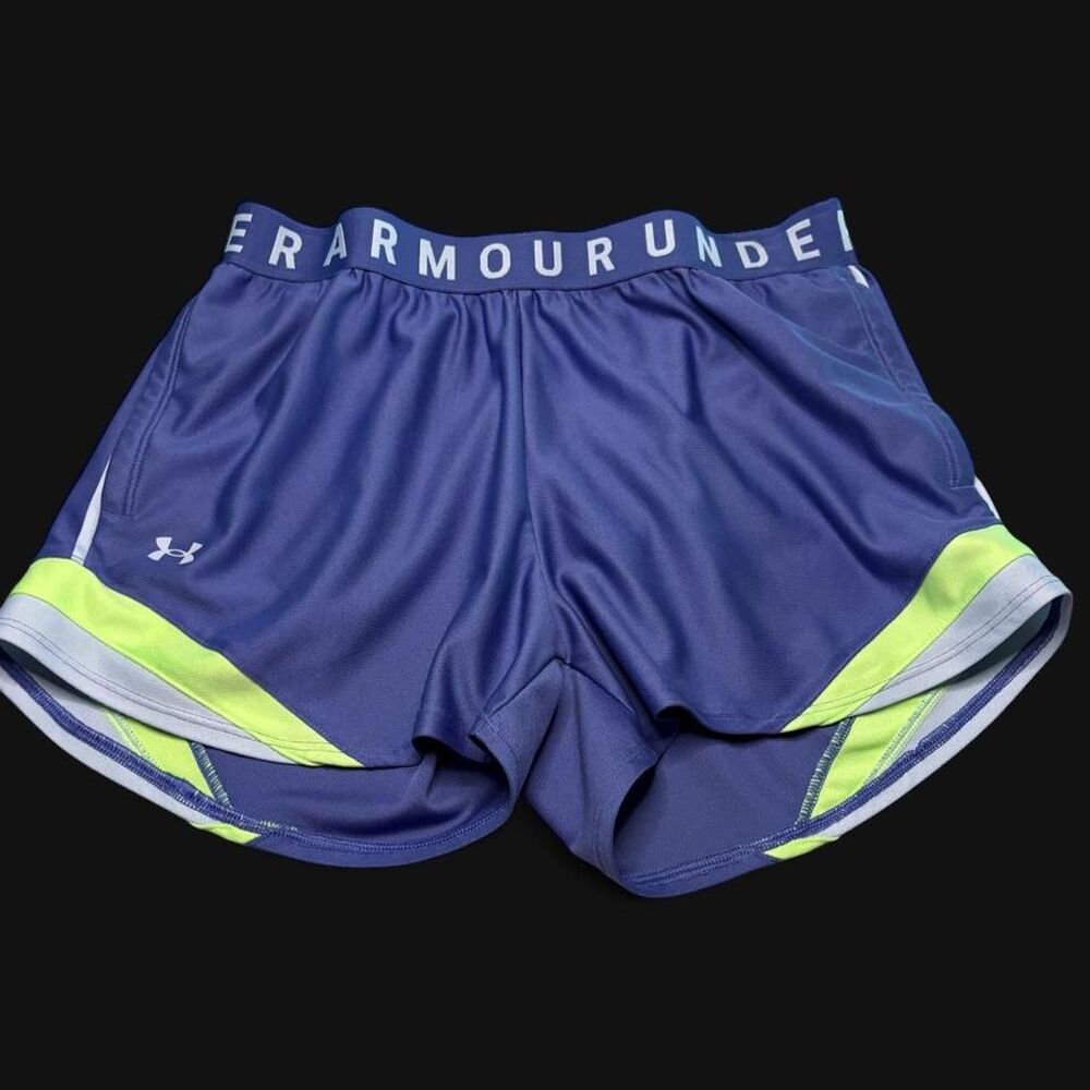 Under Armour Women's Athletic Shorts Size Small Purple Neon Green Run Gym Mesh